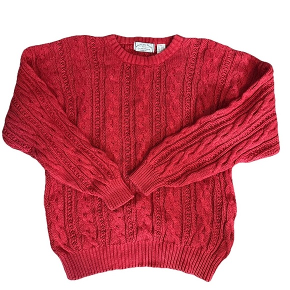 American Eagle Outfitters Sweaters - American Eagle Outfitters Vintage rare Sweater Red Cable Knit Pullover